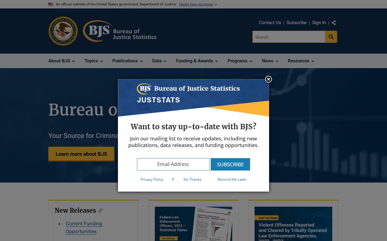 Bureau of Justice Statistics jail data resource